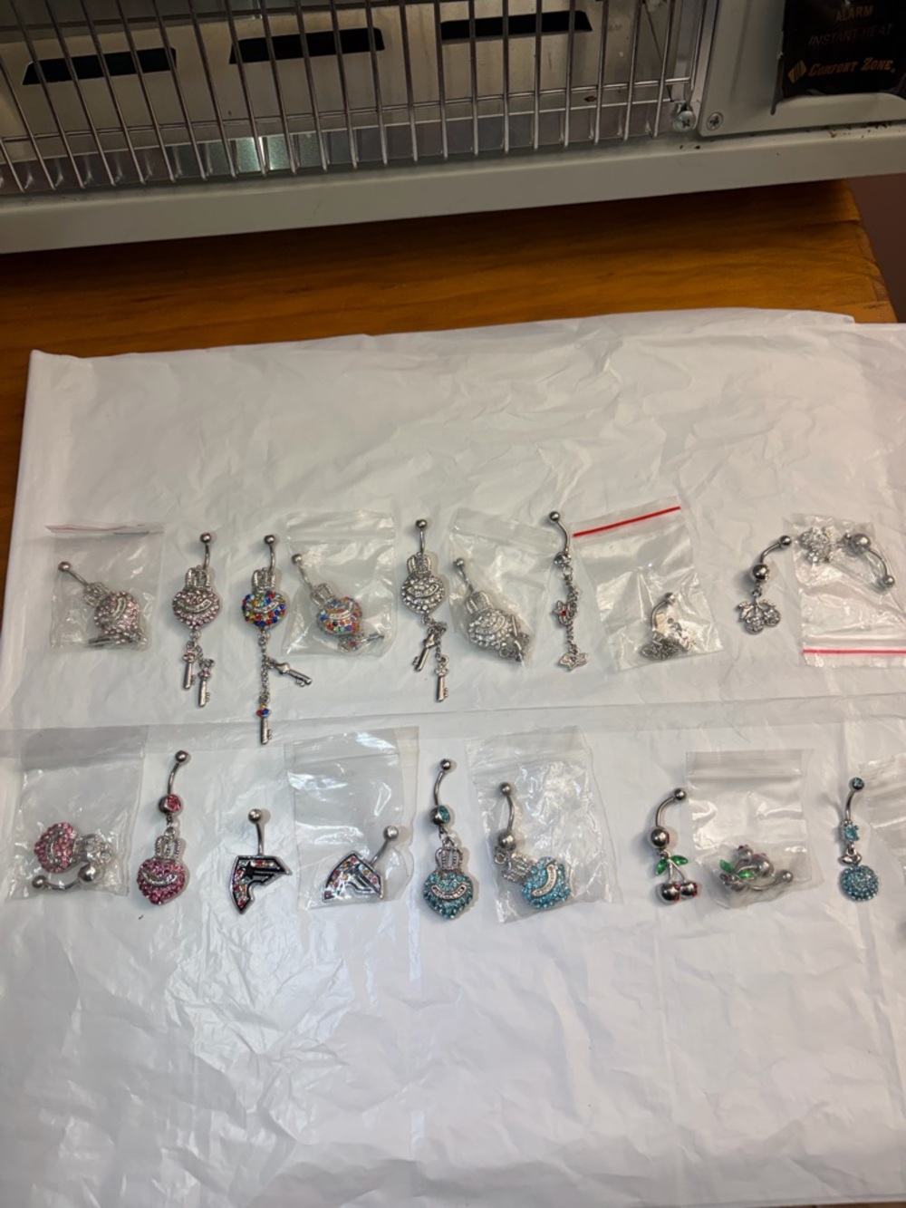 SET OF 10: Y2K Dangle Belly Rings – Brand New